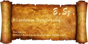 Bierbaum Szalviusz névjegykártya